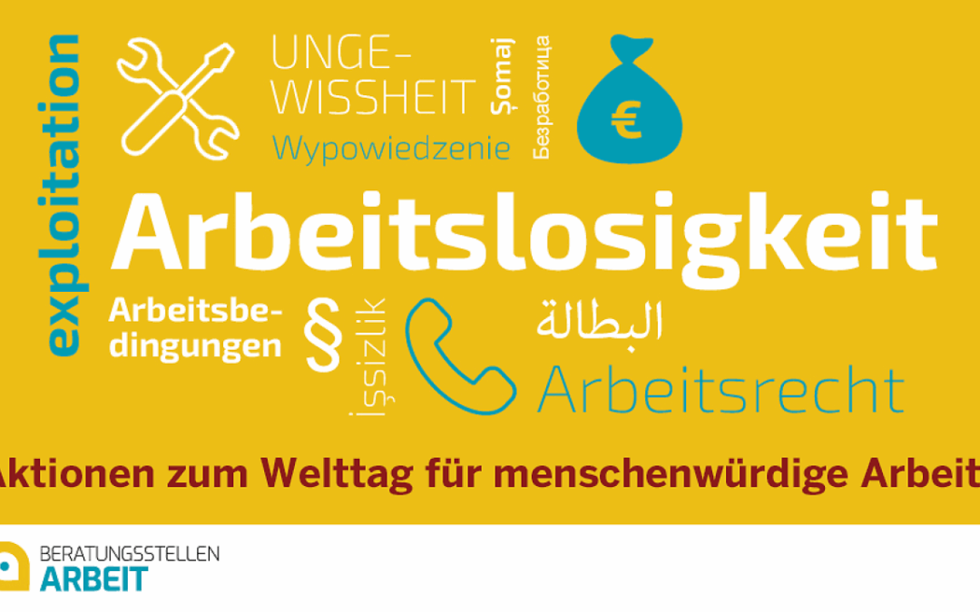 Die Beratungsstellen Arbeit im Kreis Mettmann beteiligen sich mit einem Infostand am Welttag für menschenwürdige Arbeit