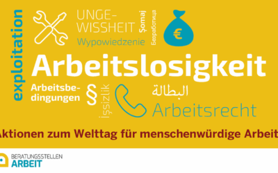 Die Beratungsstellen Arbeit im Kreis Mettmann beteiligen sich mit einem Infostand am Welttag für menschenwürdige Arbeit